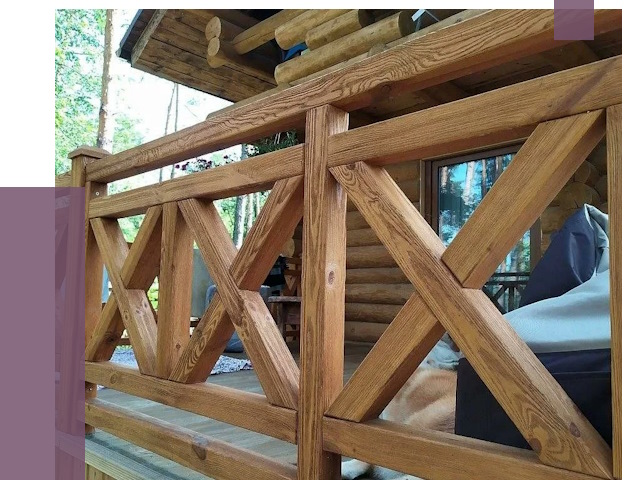 Деревянные перила под ключ в Геленджике от 7796 руб. 