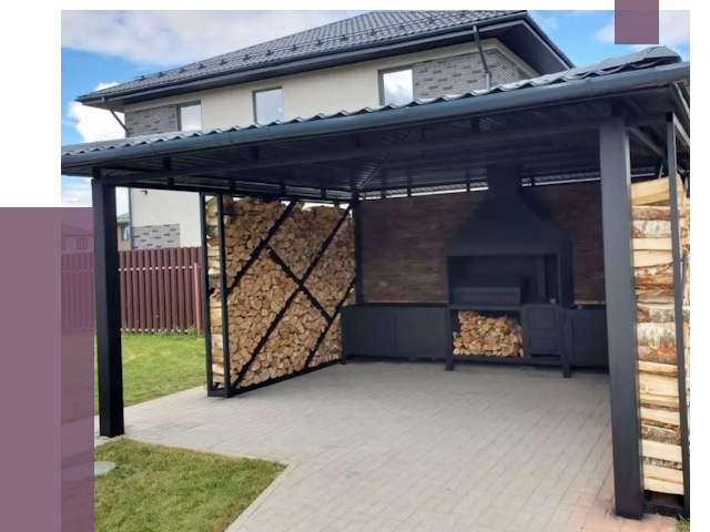 Навесы для барбекю в Геленджике от 12941 руб. под ключ | ПРОЛЁТ-Глн