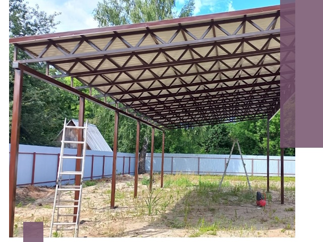 Односкатные навесы под ключ в Геленджике — изготовление и монтаж