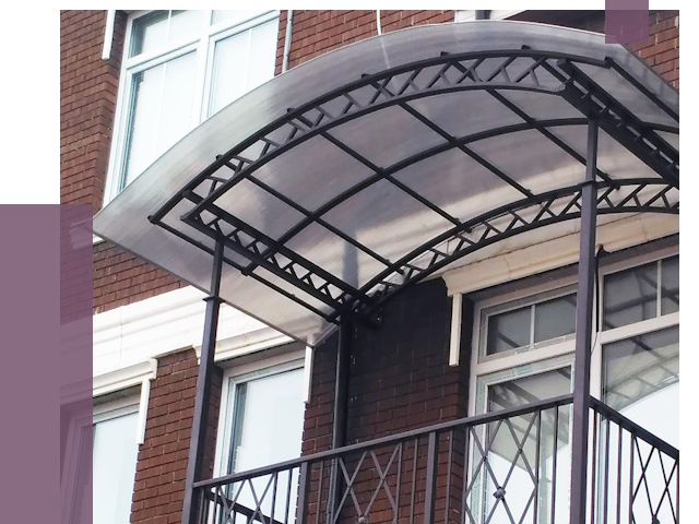 Козырьки над балконом в Геленджике от 8783 руб.  | ПРОЛЁТ-Глн