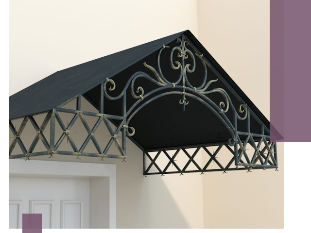 Двускатные металлические козырьки под ключ в Геленджике